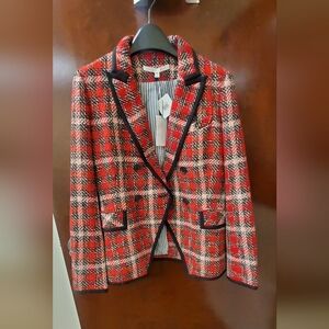 Veronica Beard Red Plaid Blazer- Never Worn